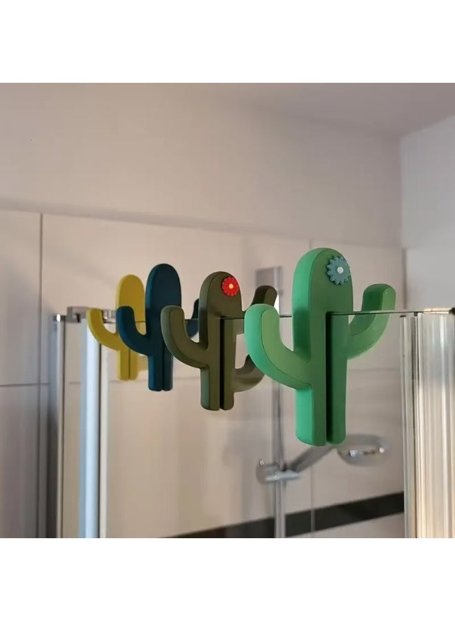 محمولة كاكتوس دش هوك - 3D مطبوعة Clip-On معلق للأبواب الزجاجية والمناشف ومنتجات الحمام - Image 4