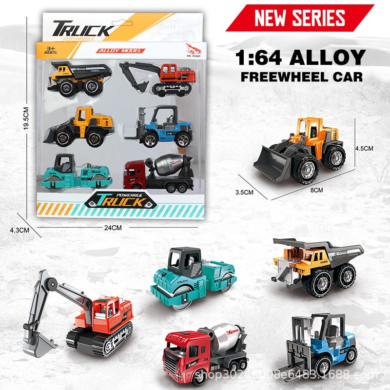 New 1:64 Alloy Engineering Car Color Boxed Car Model Toy Sliding Boy Gift Simulation Metal Car - Image 2