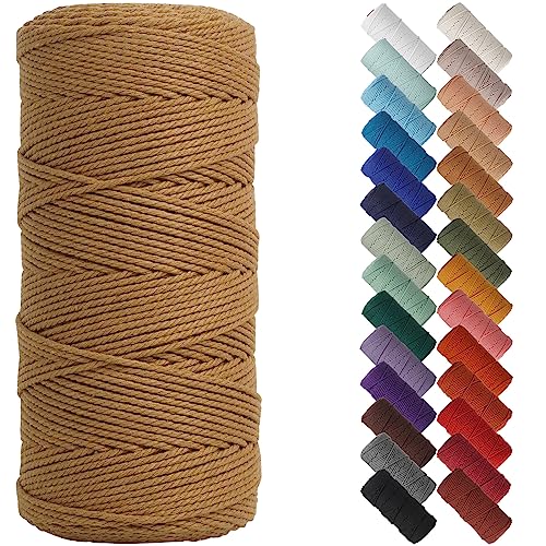 NOANTA Coffee Macrame Cord 2mm x 220yards, Colored Macrame Rope, Cotton Rope Macrame Yarn, Colorful Cotton Craft Cord for Wall Hanging, Plant Hangers, Crafts, Knitting - Image 1