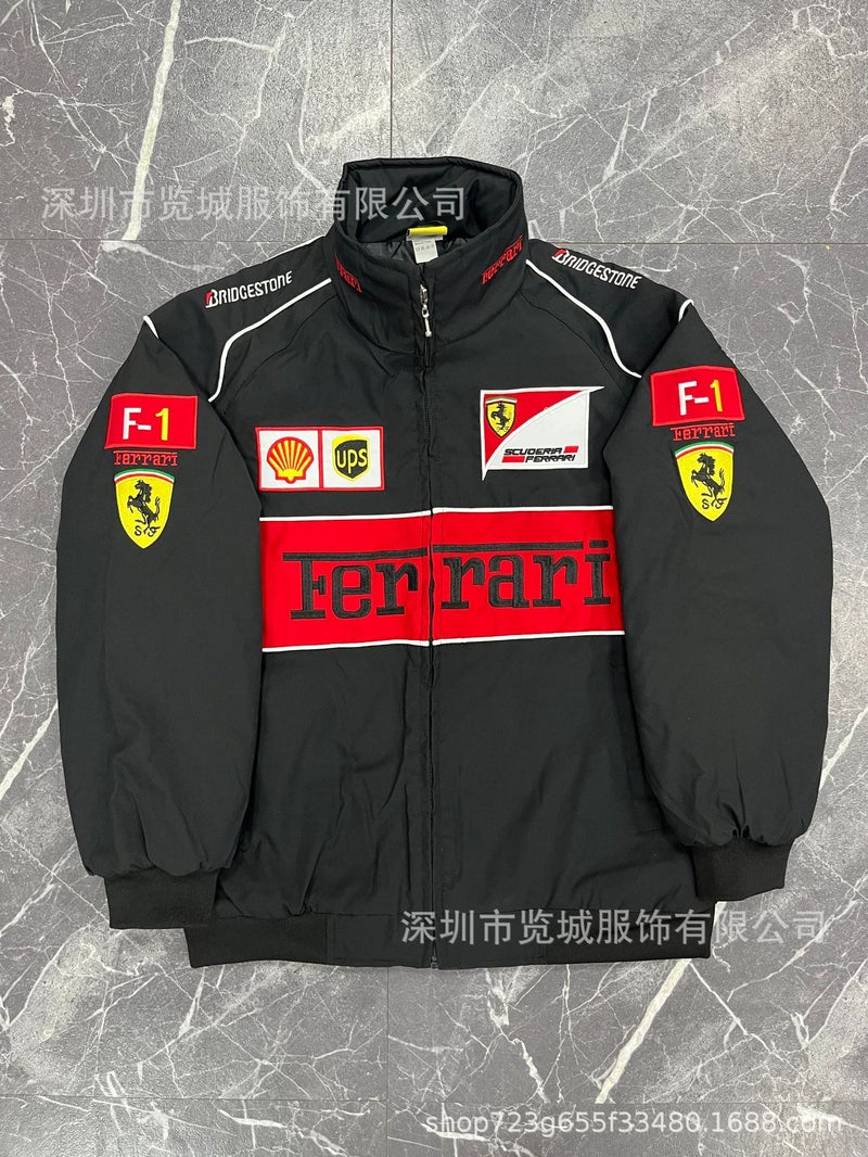 F1 Embroidered Racing Suit American Trendy Cool Hip-Hop Ferrari Jacket Baseball Flight Suit Casual Fashion - Image 1