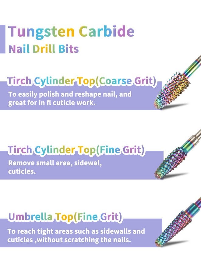 BQAN Nail Drill Bits 17Pcs Tungsten Carbide Drill Bit Set Professional 332'' Nail Bits For Nail Drill Efile Acrylic Nails Manicure Pedicure Home Salon Nail Art Supplies - Image 4