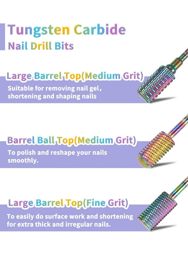 BQAN Nail Drill Bits 17Pcs Tungsten Carbide Drill Bit Set Professional 332'' Nail Bits For Nail Drill Efile Acrylic Nails Manicure Pedicure Home Salon Nail Art Supplies - Image 3