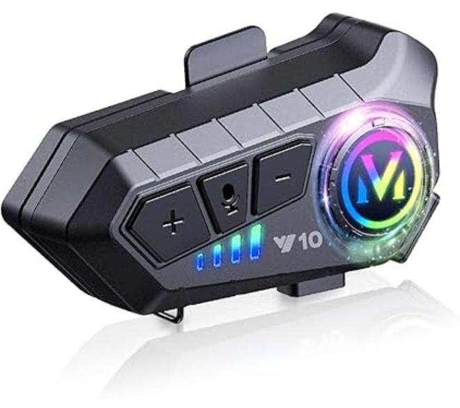 V10 Motorcycle Helmet Headset, , V5.3 Bluetooth Speakers with Music Sharing, Noise Cancellation Helmet Headphone with Strong Bass，IPX6 Waterproof Headphone - Image 1