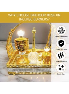 Bosidin Elegant Design Incense Burner Set Arabic Oud Censer Bakhoor Perfume Holder for Home and Office Fragrance  - Image 4