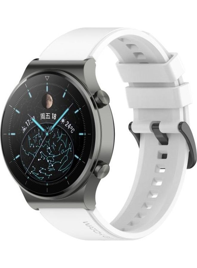 NIBEMINENT Silicone Replacement Strap For Huawei Watch GT2 Pro White - Image 4