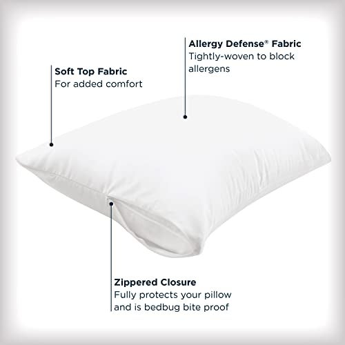 Aller-Ease Set of 4 King AllerEase Pillow Protectors - Moisture Wicking, Advanced Allergy Protection - Premium Polyester, Zippered Protectors - Image 2