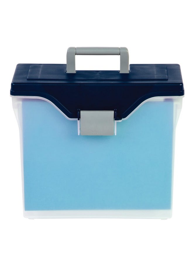 Office Depot - Small Mobile File Box Letter Size Clear/Blue 111092 - Image 1