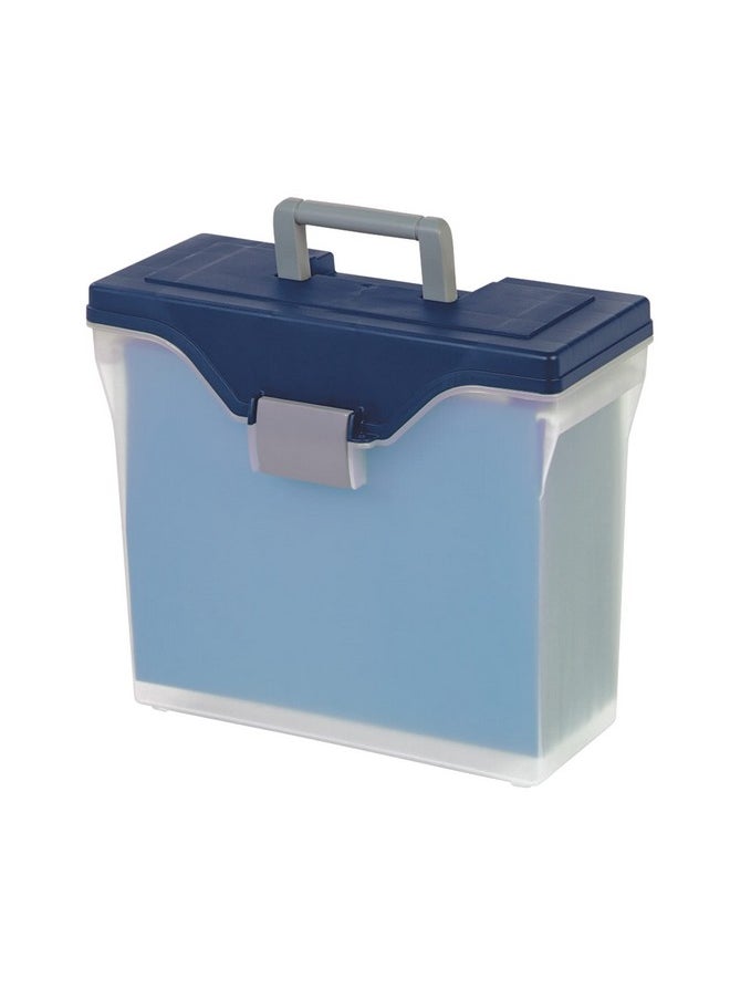 Office Depot - Small Mobile File Box Letter Size Clear/Blue 111092 - Image 1