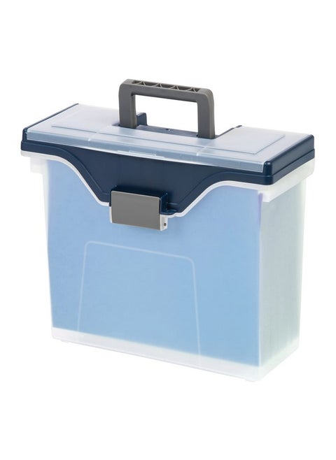 Small Mobile File Box Letter Size Clear/Blue 111092