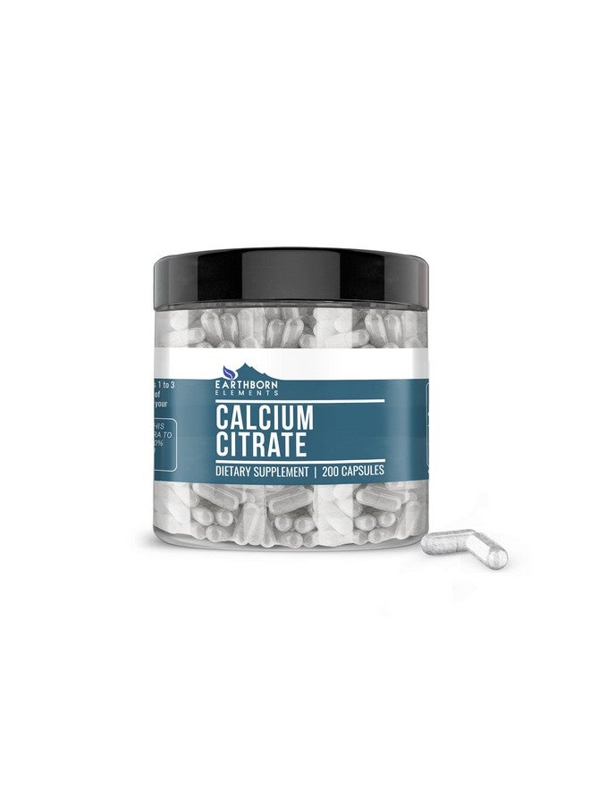 earthborn elements كالسيوم سترات إيرثبورن إليمنتس 200 كبسولة، نقي وغير مخفف، بدون إضافات - Image 1