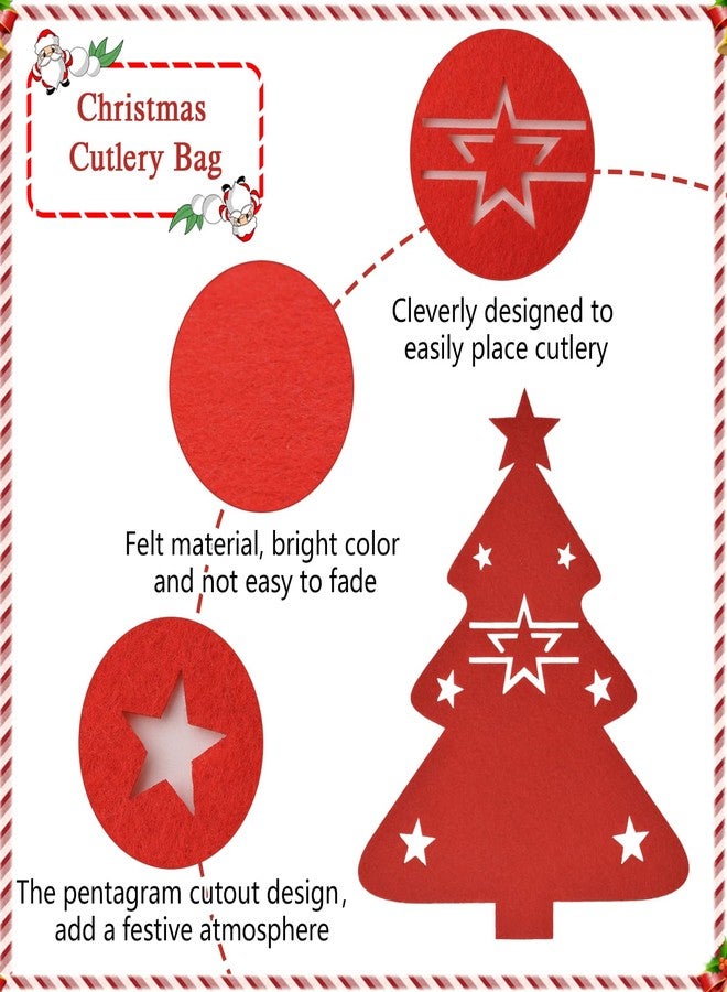 MOROBOR Christmas Cutlery Holder - 24pcs Silverware Bag, Red Utensil Wraps for Xmas Party Dinner Table Supplies - Image 3