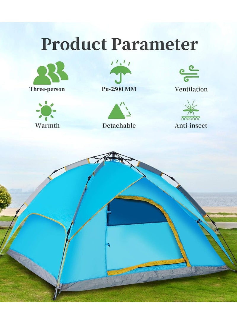 Easy Set-up Tents, Hand Set Up Camping Tent, Multifunctional and Detachable for use 4 Venting, Design Automatic Instant Tent Outdoor Waterproof (Multicolour)