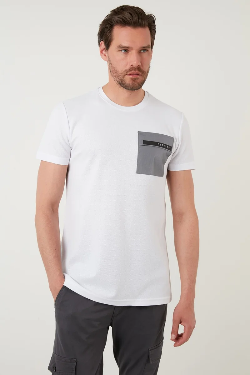 Buratti Printed Slim Fit Crew Neck Cotton T Shirt Men's T Shirt 5902351