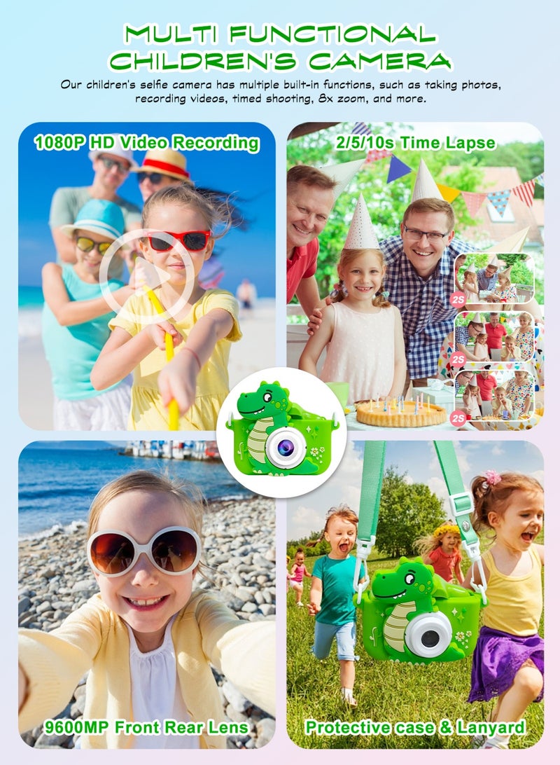 أوربازار ألعاب كاميرا للأطفال من سن 3 إلى 8 سنوات، كاميرا فيديو رقمية للأطفال مع غطاء ناعم برسوم كرتونية، أفضل هدية لعيد الميلاد المجيد للأطفال - بطاقة SD سعة 32 جيجابايت متضمنة - Image 5