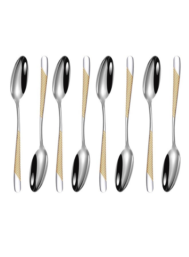 Snplowum Espresso Spoons, 8-piece Mini Coffee Stainless Steel Spoons Bistro Small Spoons for Dessert, Tea, Appetizer, Dessert Spoons, 5.8-inch Flatware Teapoons - Image 1