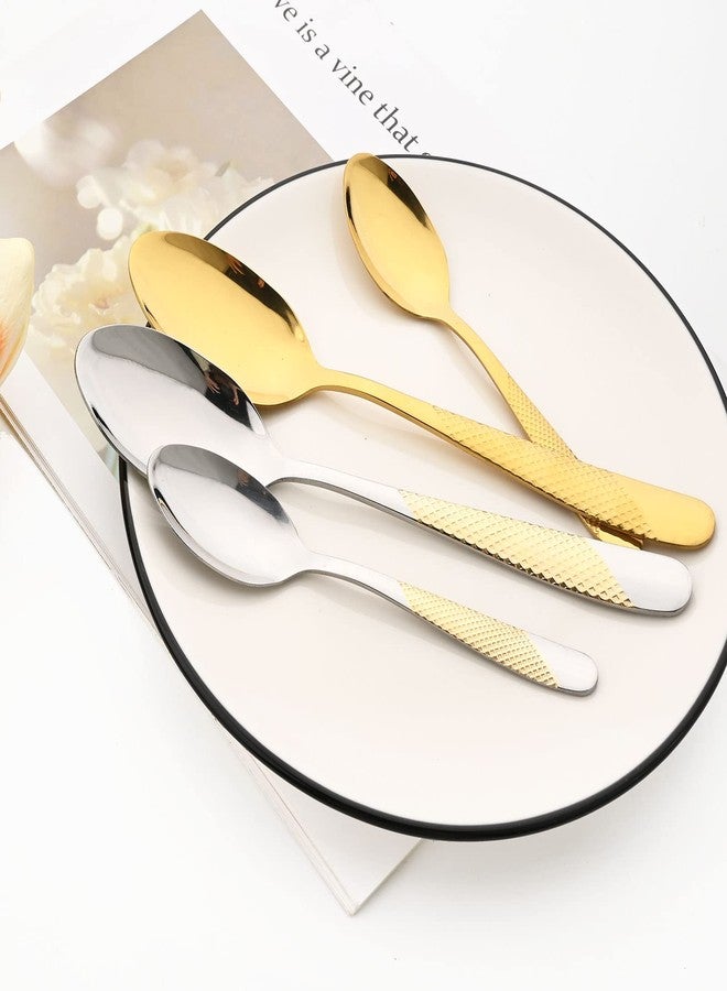 Snplowum Espresso Spoons, 8-piece Mini Coffee Stainless Steel Spoons Bistro Small Spoons for Dessert, Tea, Appetizer, Dessert Spoons, 5.8-inch Flatware Teapoons - Image 2