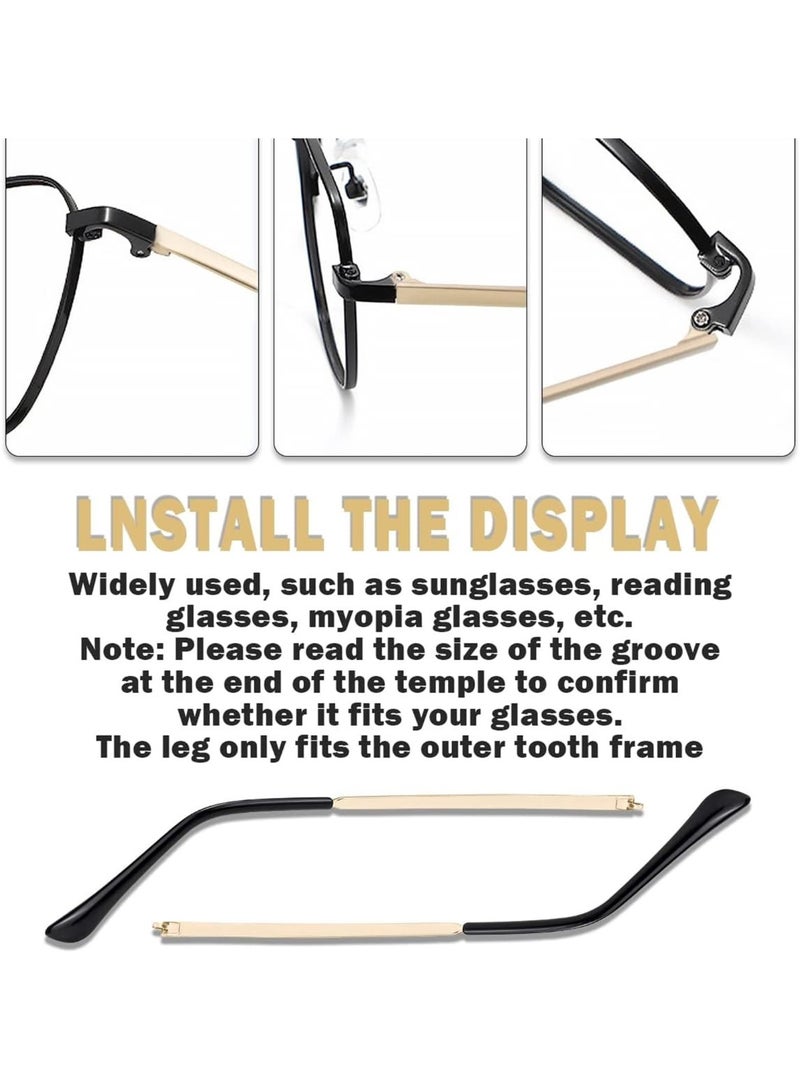 1 Pair Metal Eyeglass Replacement Arm, Eyewear Frame Temple Replacement Universal Sunglasses Arm Legs Replacement for Thin Metal Glasses, Sunglasses (Color : Gold) - Image 3