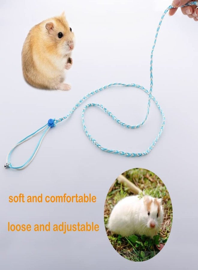 VTurboWay 3 Pack Adjustable Hamster Leash Harness with Bell for Lead Walking Pet Hamster Gerbil Rat Mouse Harness (Colors May Vary) - Image 3