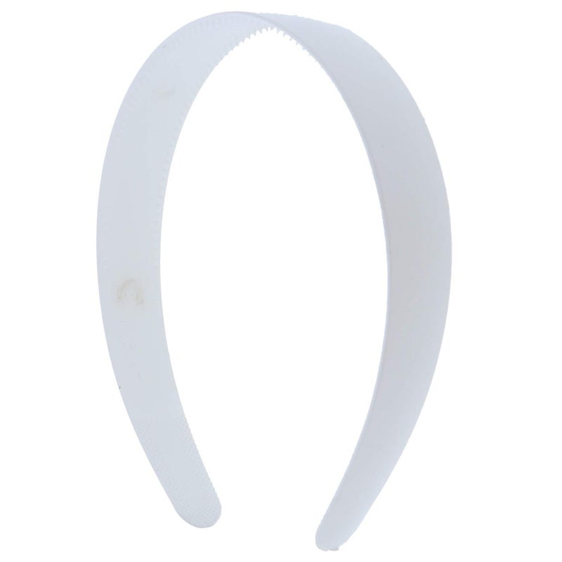 HAPPYMATES 2 Pcs White Plastic Headbands 1 Wide Teeth Plain DIY Hair Bands for Girls Women - Image 1