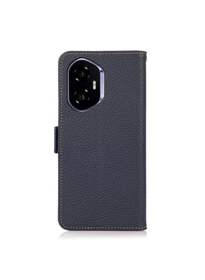 Green Tiger Case For Honor 400 KHAZNEH Side-Magnetic Litchi Genuine Leather RFID Phone Case - Image 3