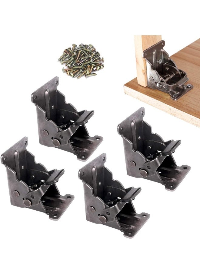 TopDirect 4 Pack Locking Hinge for Folding Table Brackets, Heavy Duty Folding Brackets 90 Degree Self Locking Folding Hinge for Table Legs Furniture - Image 1