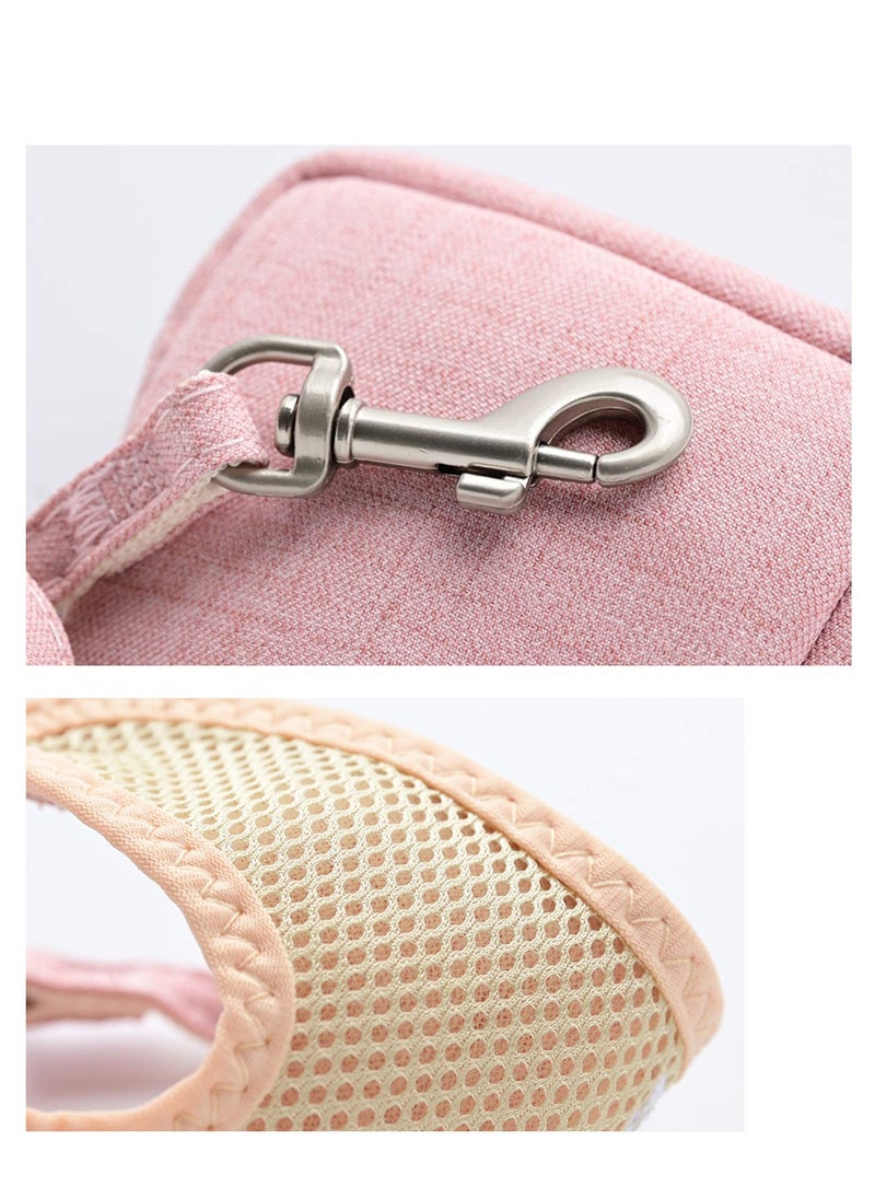 KASTWAVE - Puppy and Cat Carrier Leash Set - Breathable Mesh Daisy Undershirt Pet Carrier with Training Leash for Indoor and Outdoor Training, 3-Piece Set in Pink - Image 1