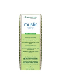 Clean + Easy Clean + Easy Small Facial Muslin Wax Strips for Hair Removal, Pre-Cut Durable Muslin Epilating Strips to Remove Unsightly Hairs from the Face - 1 3/4" X 4 1/2", 100 count 