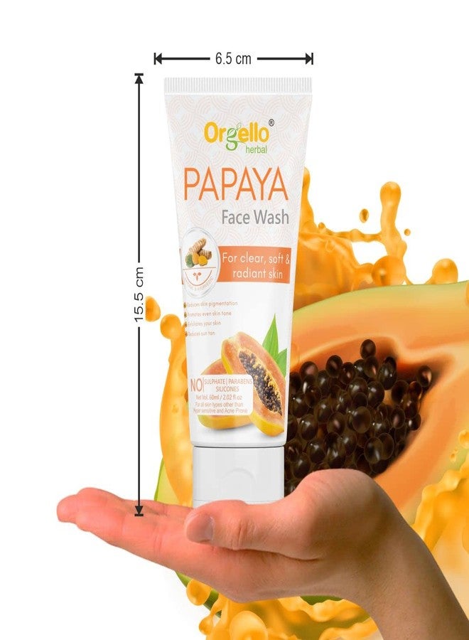 Orgello Papaya Face Wash For Clear, Soft & Radiant Skin | For Deep Cleanse, Glowing, Dead Skin and Tan Removal for Men and Women - Paraben, Sulphate & Silicon Free 60 ml - Image 4