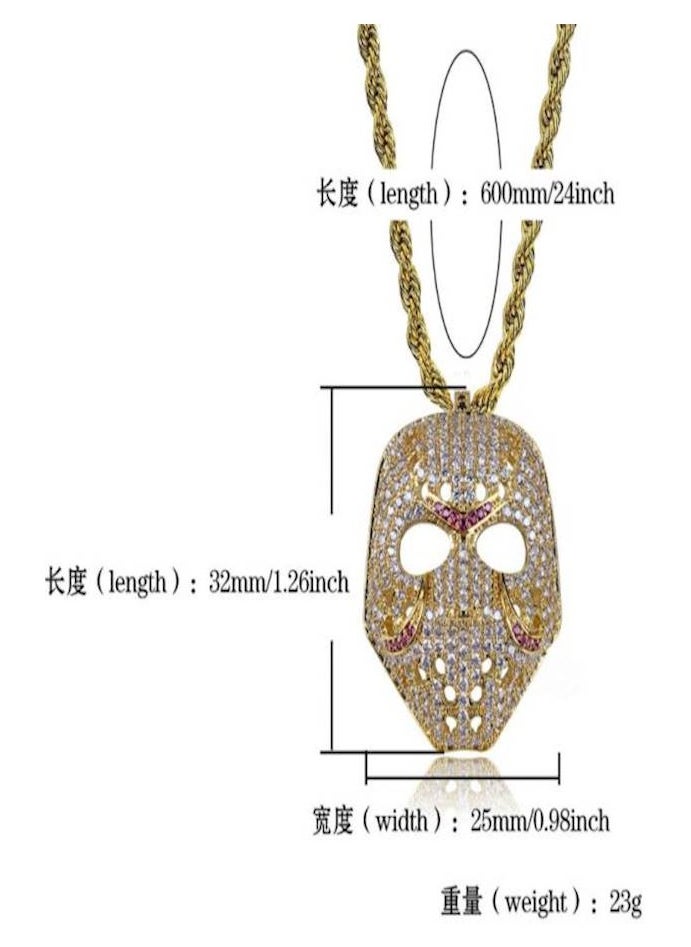 Fashional Vintage Mask Design Hip Hop Necklace for Men  - Image 3