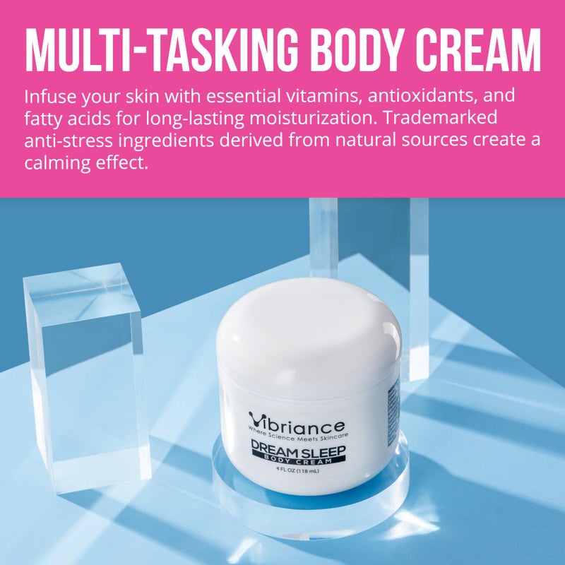 Vibriance Dream Sleep Body Cream, 4 fl oz - Fluffy Full Moisturizer for Dry Skin, Relaxation and Rejuvenation with Therapeutic Ingredients, Soothing Vanilla Aromatics - Image 5