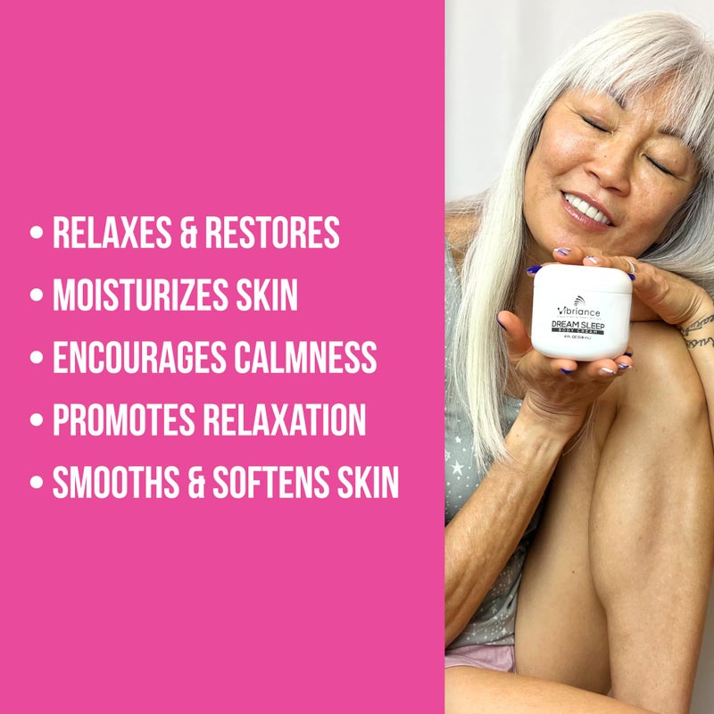 Vibriance Dream Sleep Body Cream, 4 fl oz - Fluffy Full Moisturizer for Dry Skin, Relaxation and Rejuvenation with Therapeutic Ingredients, Soothing Vanilla Aromatics - Image 3