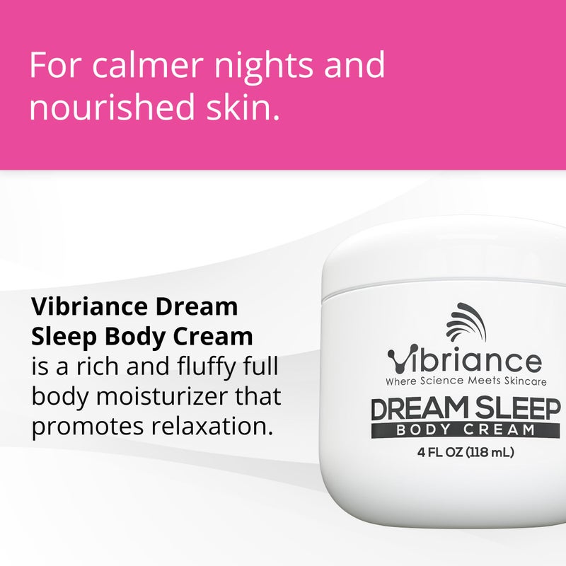 Vibriance Dream Sleep Body Cream, 4 fl oz - Fluffy Full Moisturizer for Dry Skin, Relaxation and Rejuvenation with Therapeutic Ingredients, Soothing Vanilla Aromatics - Image 2