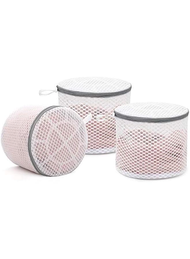 3Pcs Durable Honeycomb Mesh Laundry Bags for Delicates, Lingerie Wash Bag 7 x 7 x 6 Inches - Image 1
