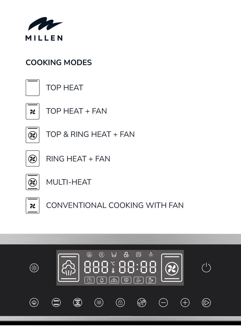 MILLEN 60cm Built In Electric Combi Steam Oven, 38 Smart Recipes, 50L - 3Y Warranty, MEOS 451 IX Stainless Steel - Image 5
