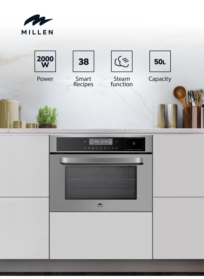 MILLEN 60cm Built In Electric Combi Steam Oven, 38 Smart Recipes, 50L - 3Y Warranty, MEOS 451 IX Stainless Steel - Image 1