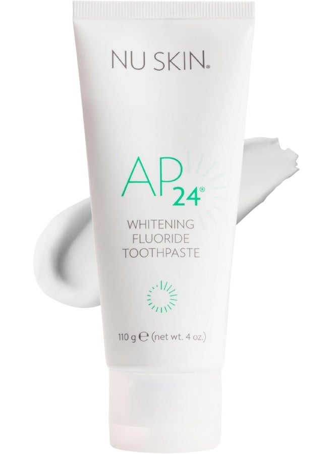 Nu Skin AP 24 Whitening Fluoride Toothpaste AP 24 Blend Vanilla Mint Flavor Brightens Teeth Removes Surface Stains Prevents Dental Cavities Plaque EnamelSafe 4 oz 1 Pack - Image 1