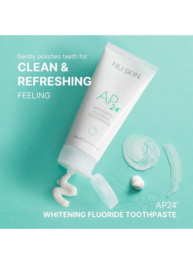 Nu Skin AP 24 Whitening Fluoride Toothpaste AP 24 Blend Vanilla Mint Flavor Brightens Teeth Removes Surface Stains Prevents Dental Cavities Plaque EnamelSafe 4 oz 1 Pack - Image 3