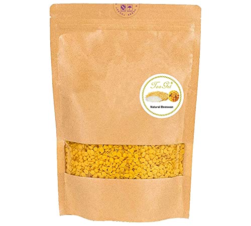 TooGet Pure Yellow Beeswax Pellets, Natural Beeswax Beads, Beeswax Pastilles - Premium Quality, Cosmetic Grade - 14 OZ - Image 1