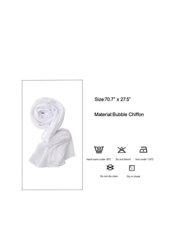 إلترازون "Enhance Your Style with the Elegance of Solid Color Bubble Chiffon Scarf - A Fashionable and Soft Hijab Long Scarf Wrap for Women" - Image 4