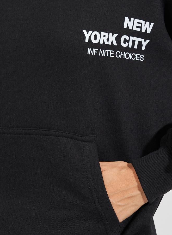 ستايلي هودي فضفاض مطبع بطبعة صورة - Image 4