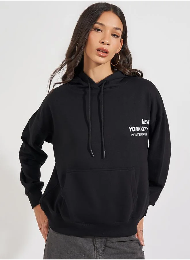 Styli Oversized Regular Length Photo Print Hoodie