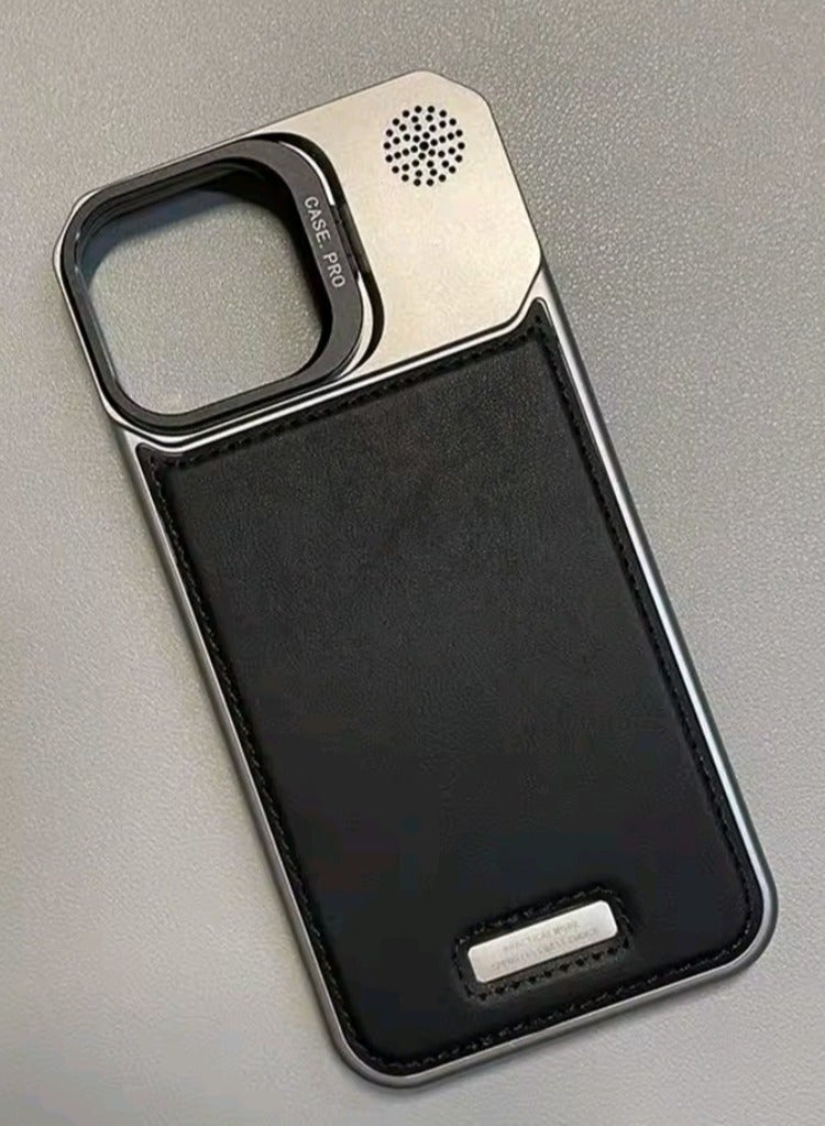 Magnetic Leather TPU Frameless Iphone 16 pro max case - Image 2