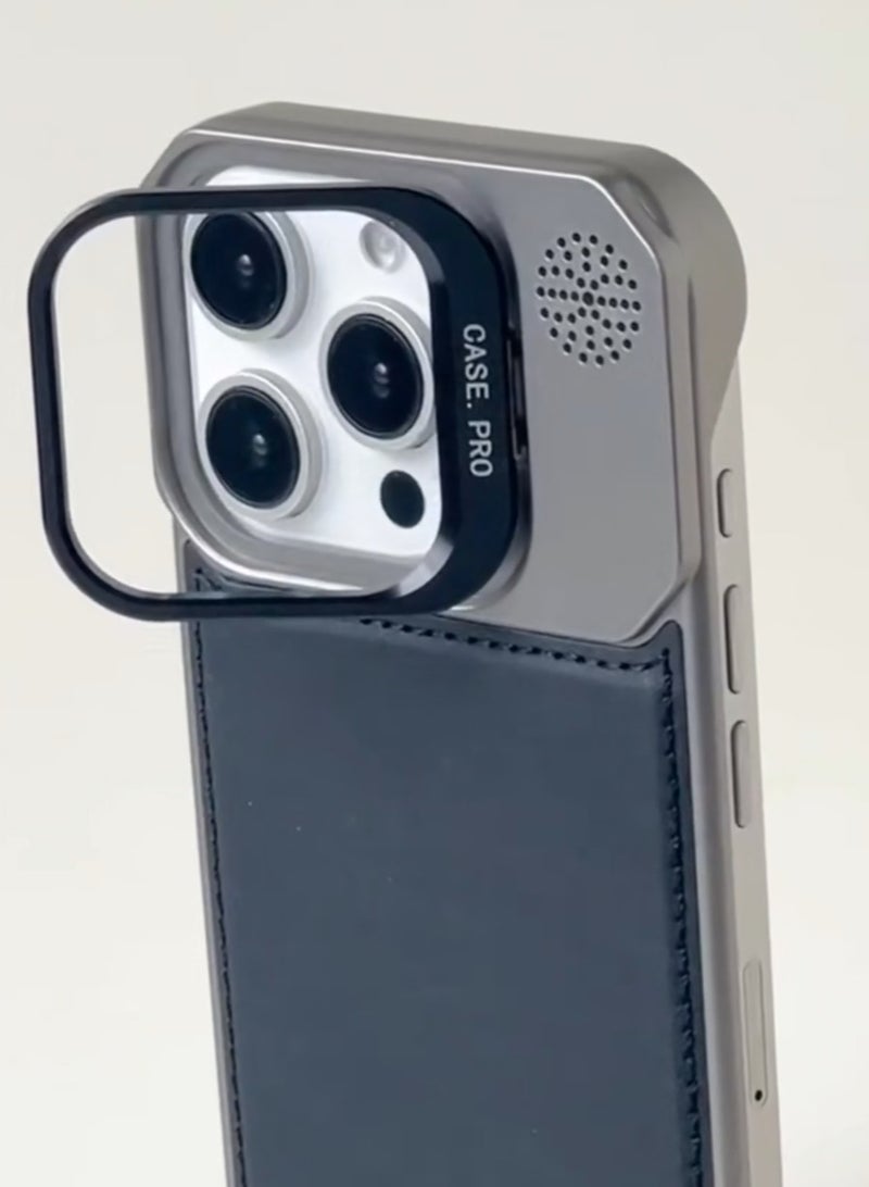 Magnetic Leather TPU Frameless Iphone 16 pro max case - Image 4
