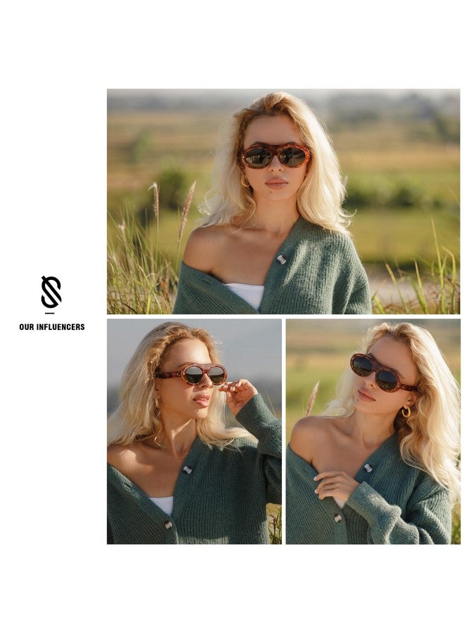 Sojos Trendy Flat Top Polarized Sunglasses For Women Men Retro Chunky Frame Oval Lens Sun Glasses Sj2279 - Image 2