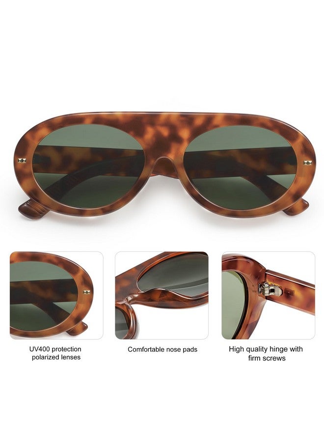 Sojos Trendy Flat Top Polarized Sunglasses For Women Men Retro Chunky Frame Oval Lens Sun Glasses Sj2279 - Image 4