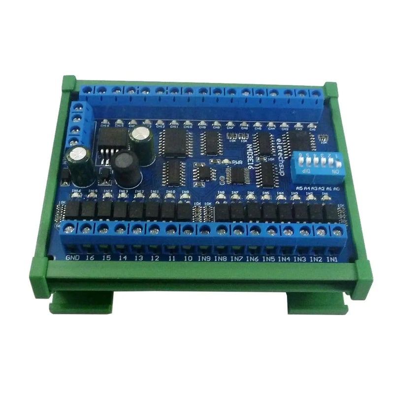 16CH RS485 PLC Relay Module Modbus RTU Expansion Board With Din Rail Box For Remote Control Switch - Image 1