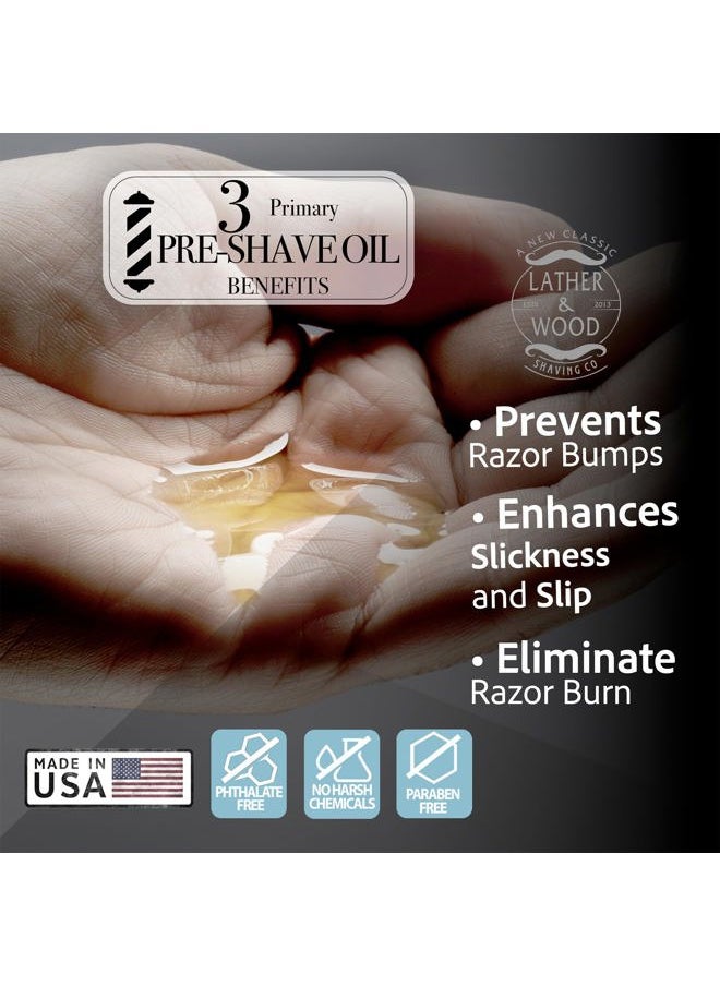 Lather & Wood Shaving Co - Best Pre-Shave Oil, Sandalwood, Premium Shaving Oil for Effortless Smooth Irritation-free Shave. 2 Oz … - Image 1