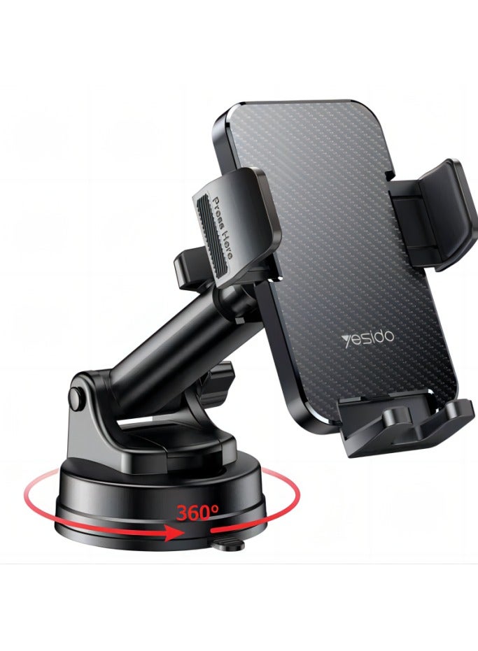 C173 Flat Carbon Fiber Texture Holder | with Hollow Silicone Dashboard Using Phone Holder