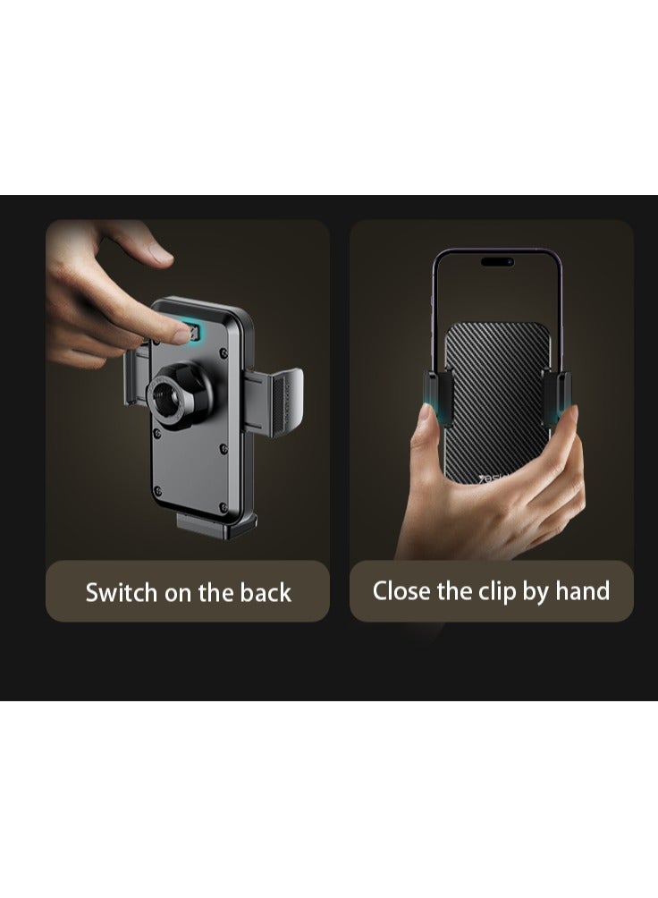 C173 Flat Carbon Fiber Texture Holder | with Hollow Silicone Dashboard Using Phone Holder