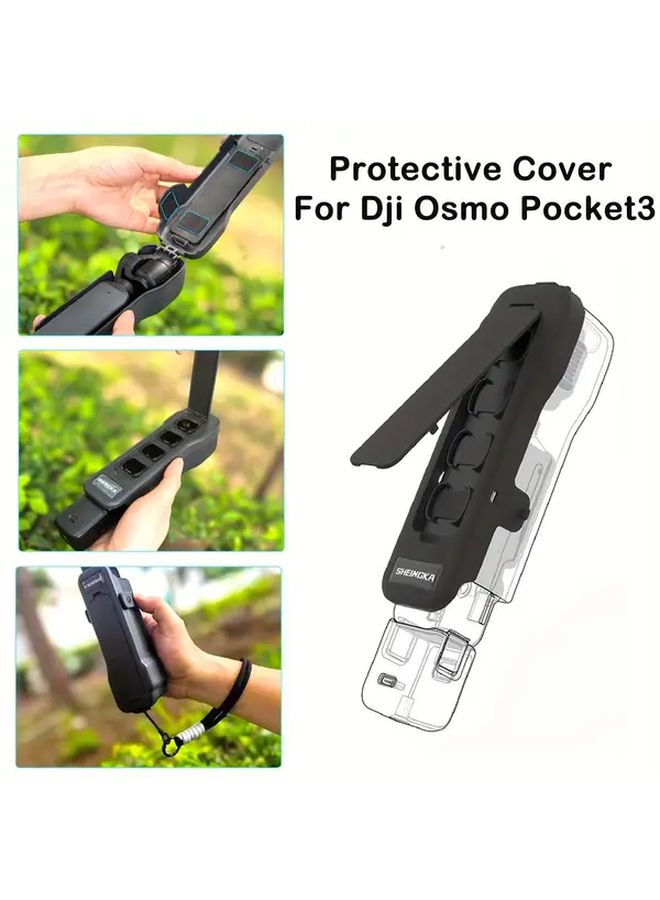 نسخة مطورة من الحافظة الواقية مع حماية عدسة الكاميرا وغطاء قابل للطي لـ Osmo Pocket 3 - Image 1